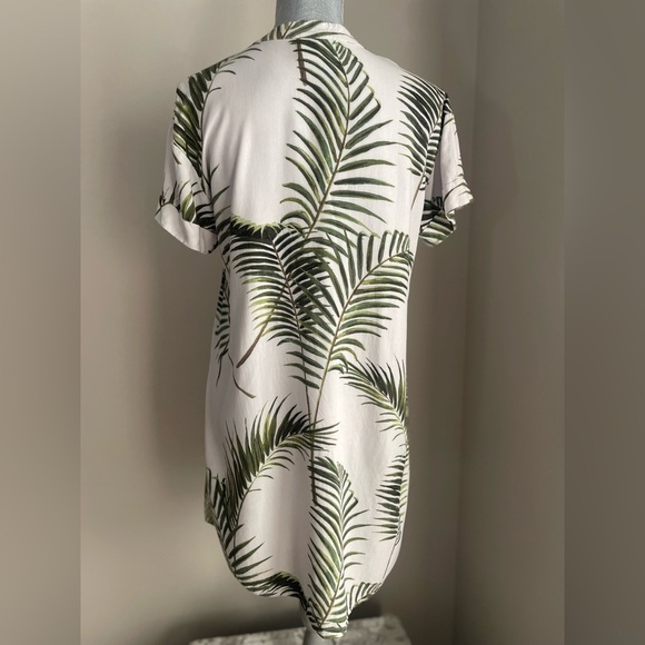 H&M Palm Leaf Print Shirt Dress Size 2 - Picture 4 of 6